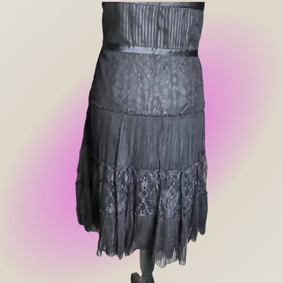 Antonio Melani Black Vintage 40s Look Old Hollywood Lace Cocktail Dress 10 L NEW - Picture 12 of 14